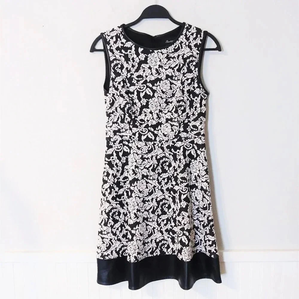 Scarlett Nite Black White Print Dress‎ 8